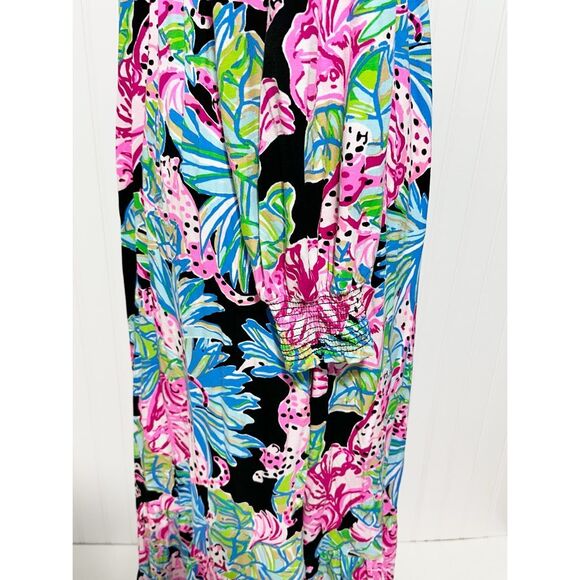 Lilly Pulitzer Women's Mistral Maxi Onyx Jaguar Jungle Dress Multicolor Large - Picture 5 of 14